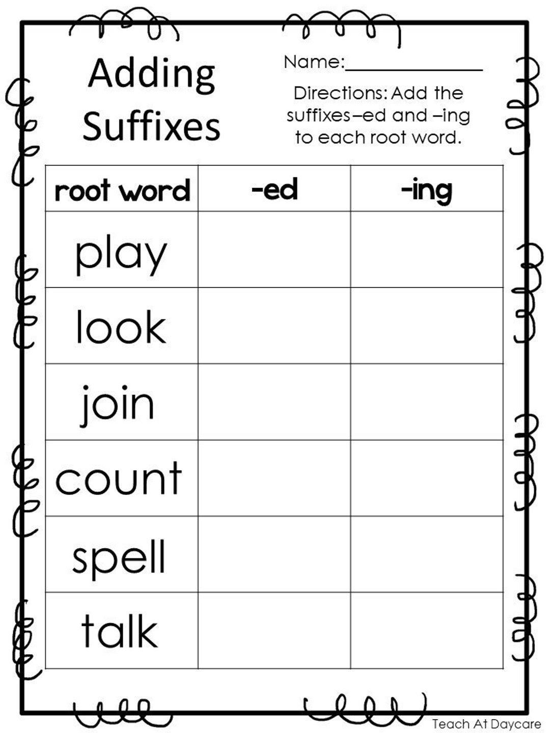 Suffixes Worksheets Printable Word Endings Practice