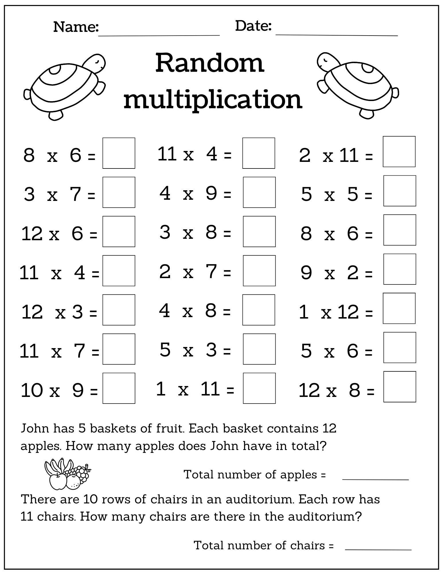 10 Printable Multiplication Worksheets Single Digit Multiplication Numbers 1 12 Math Drills Multiplication Word Problems Answers Inc Etsy 10 Printable Multiplication Worksheets Single Digit Multiplication Numbers 1 12 Math Drills Multiplication Word Problems Answers Inc Etsy