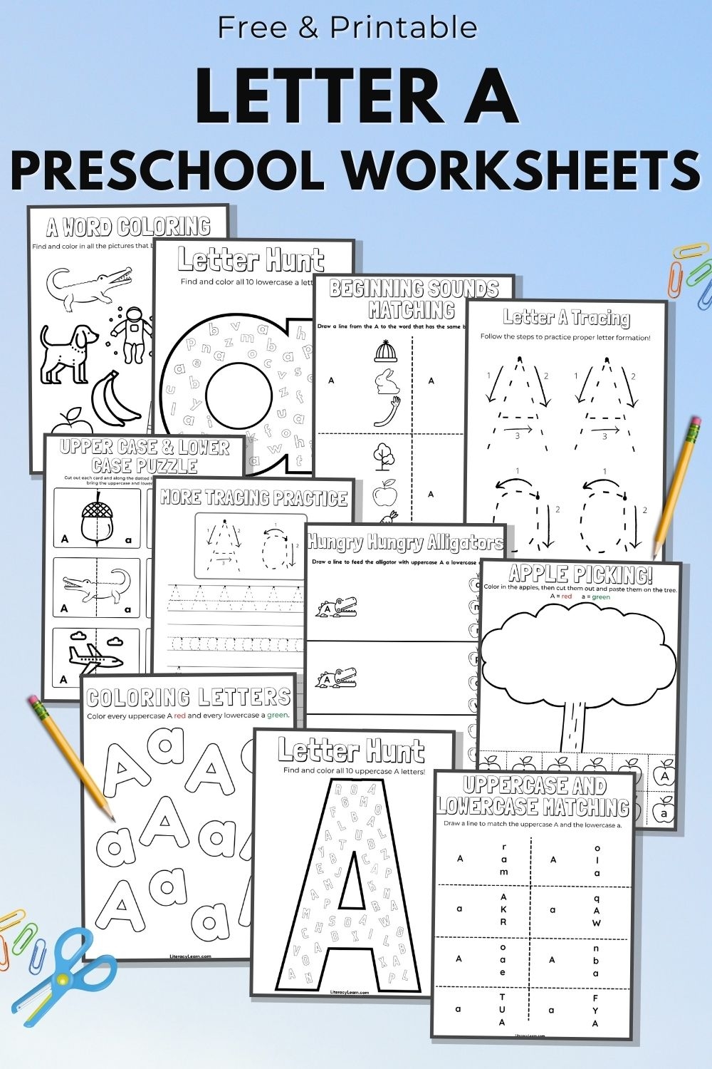 11 Letter A Worksheets For Preschool K Free Printables Literacy Learn
