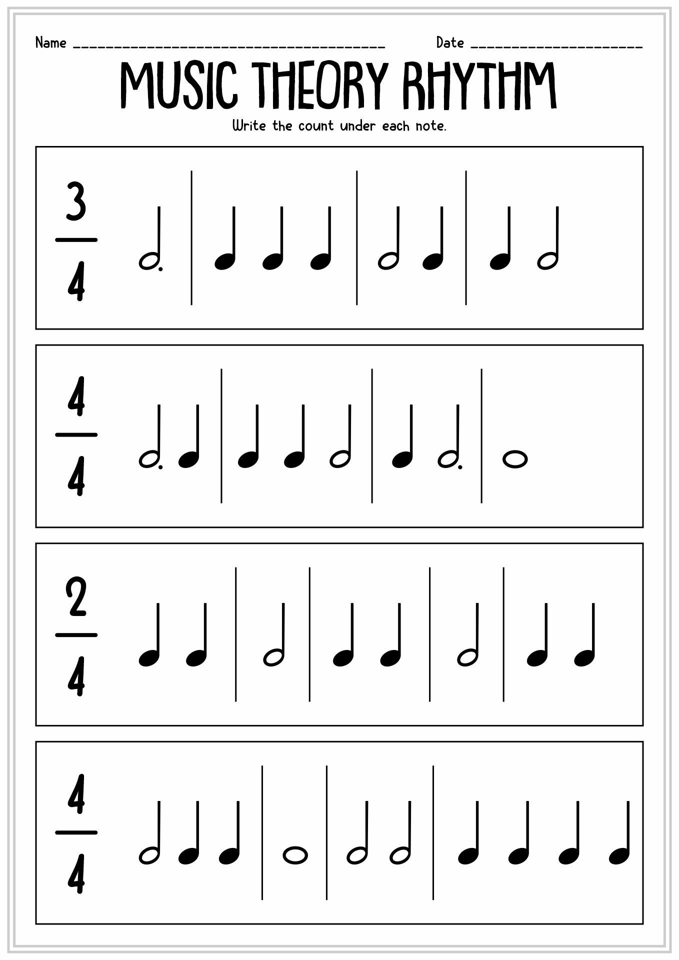 11 Music Theory Worksheets Note Value Free PDF At Worksheeto