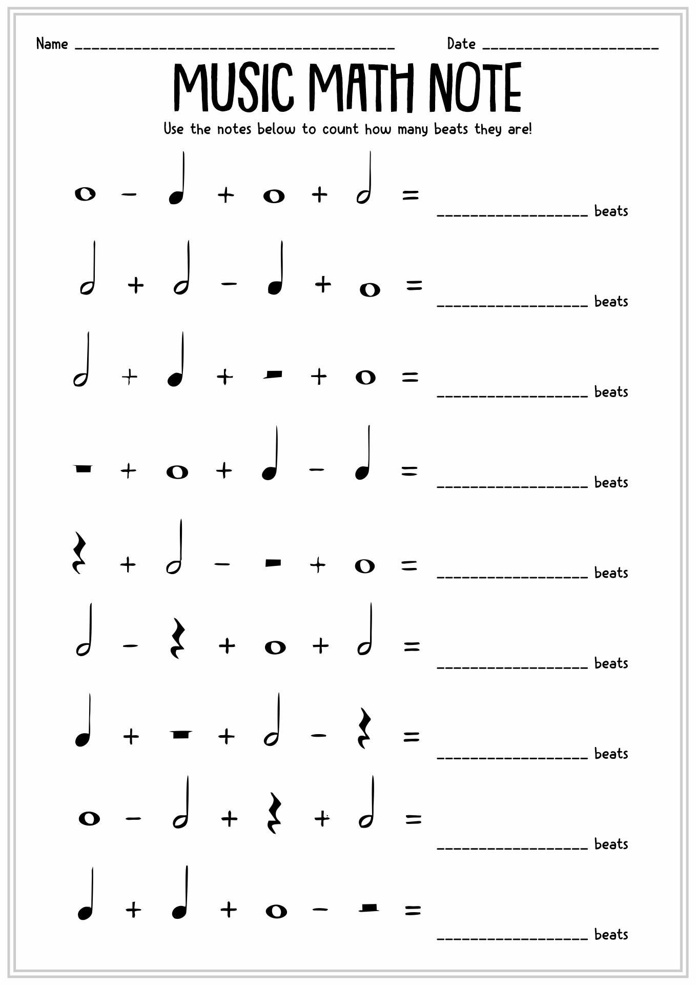 11 Music Theory Worksheets Note Value Free PDF At Worksheeto Worksheets Library