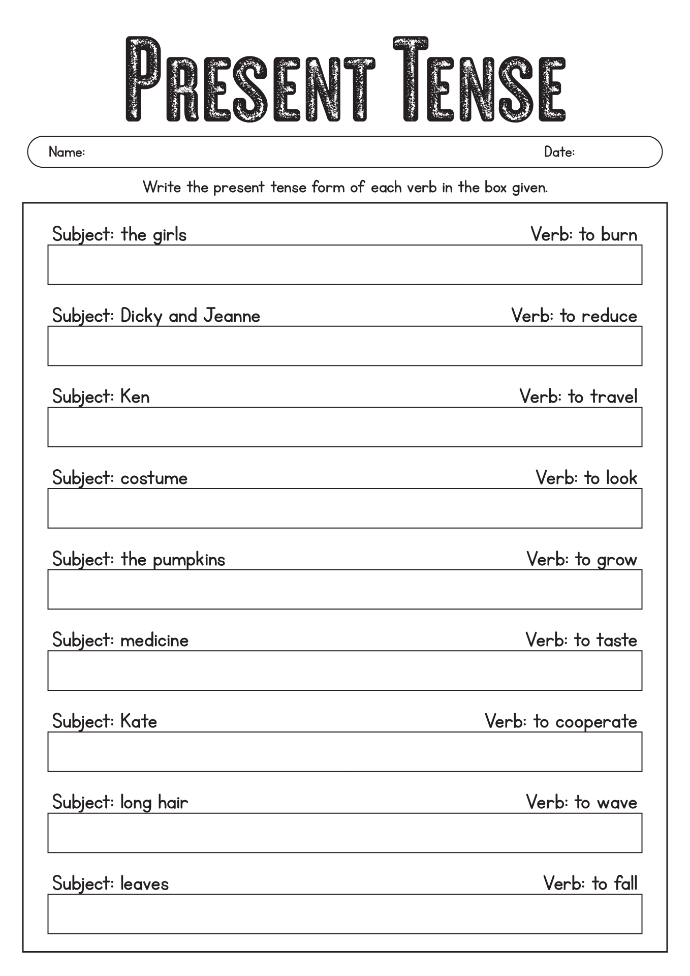 12 Conjugation Present Tense Verb Worksheet Free PDF At Worksheeto 12 Conjugation Present Tense Verb Worksheet Free PDF At Worksheeto