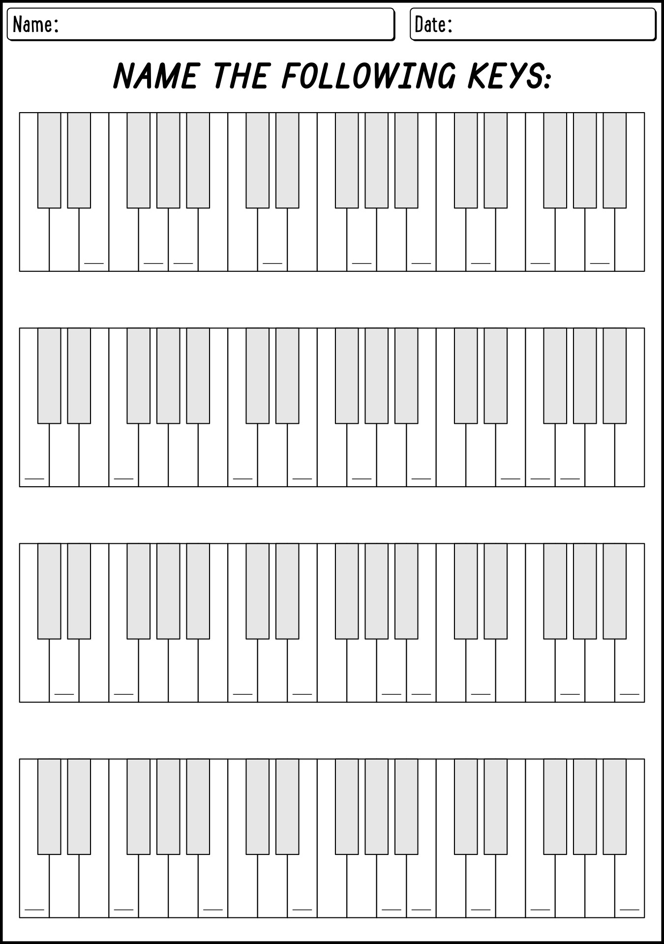 12 Piano Keyboard Worksheet Free PDF At Worksheeto
