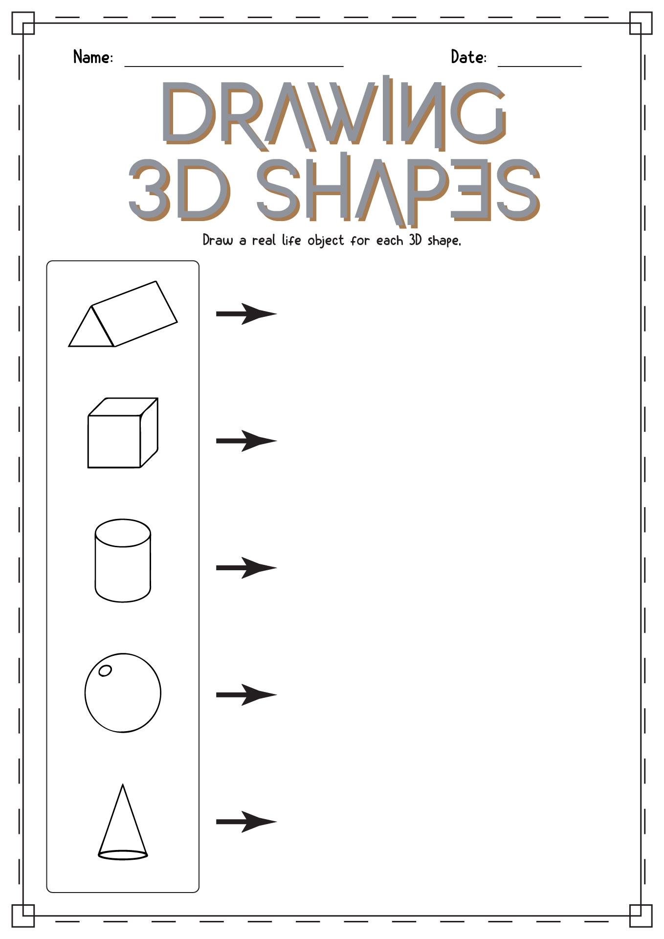 3D Shapes Worksheets K12 Math Worksheets