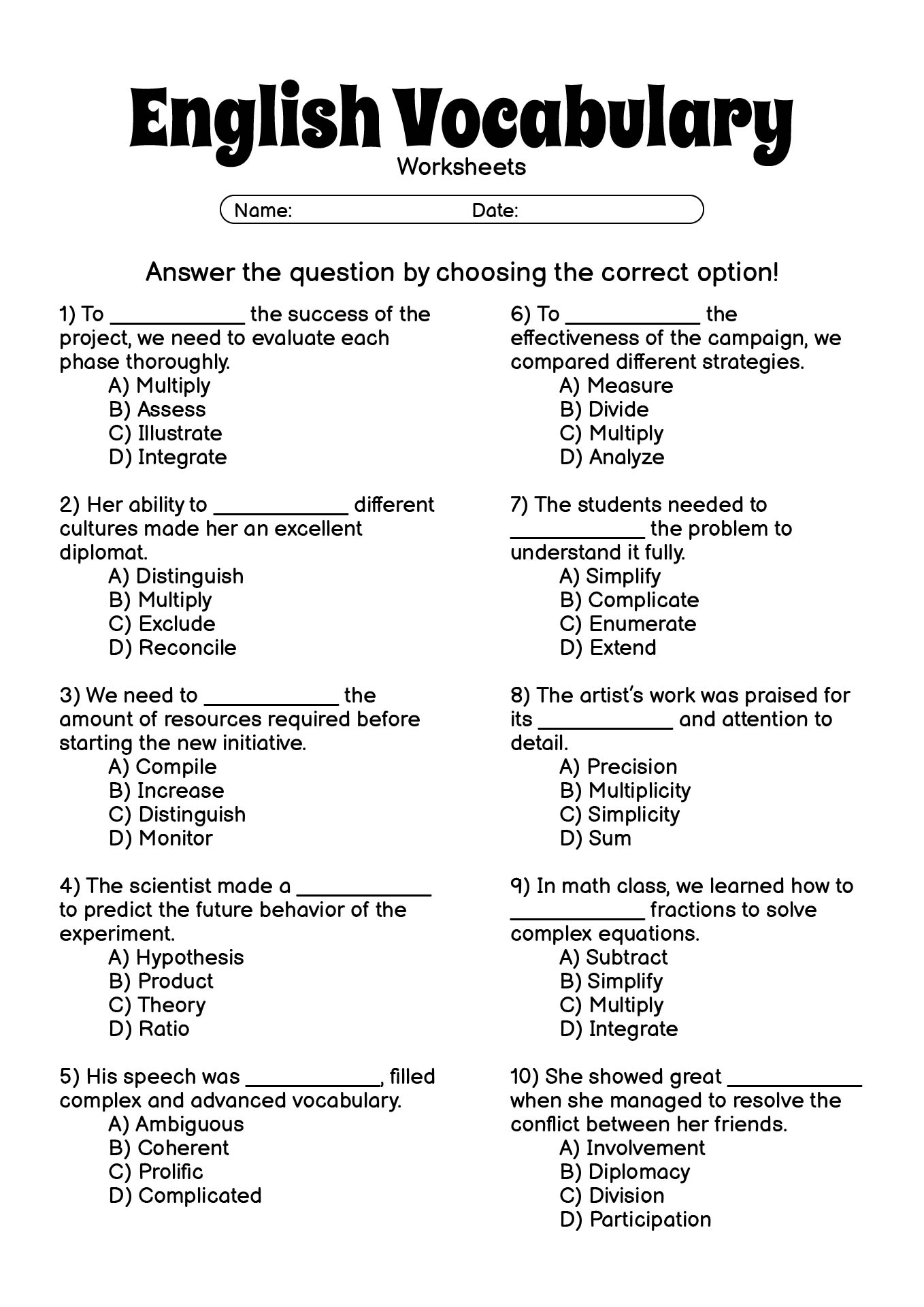 13 English 9th Grade Vocabulary Worksheets Free PDF At Worksheeto 13 English 9th Grade Vocabulary Worksheets Free PDF At Worksheeto