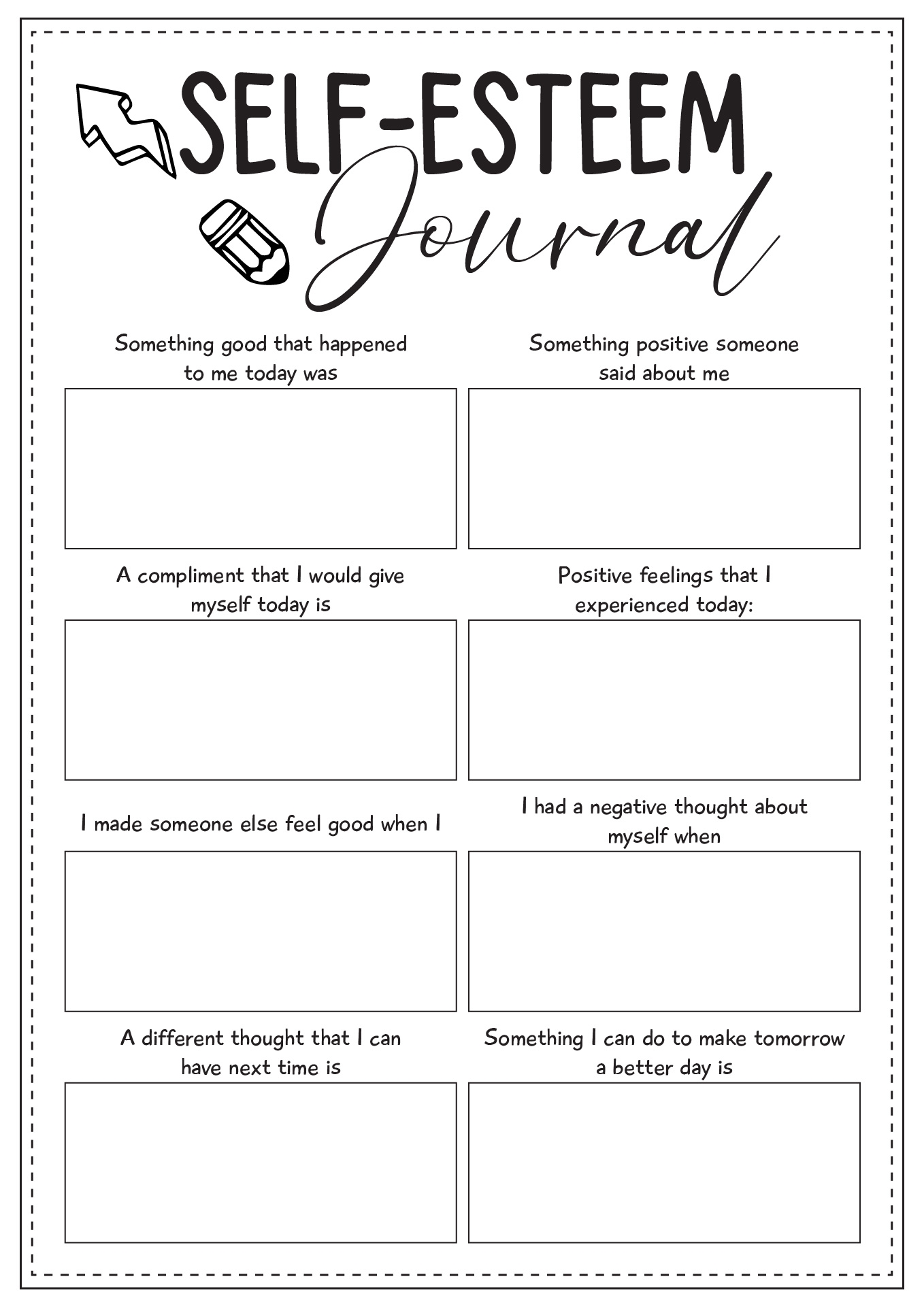 4 Free Printable Self Esteem Worksheets Freebie Finding Mom Worksheets Library