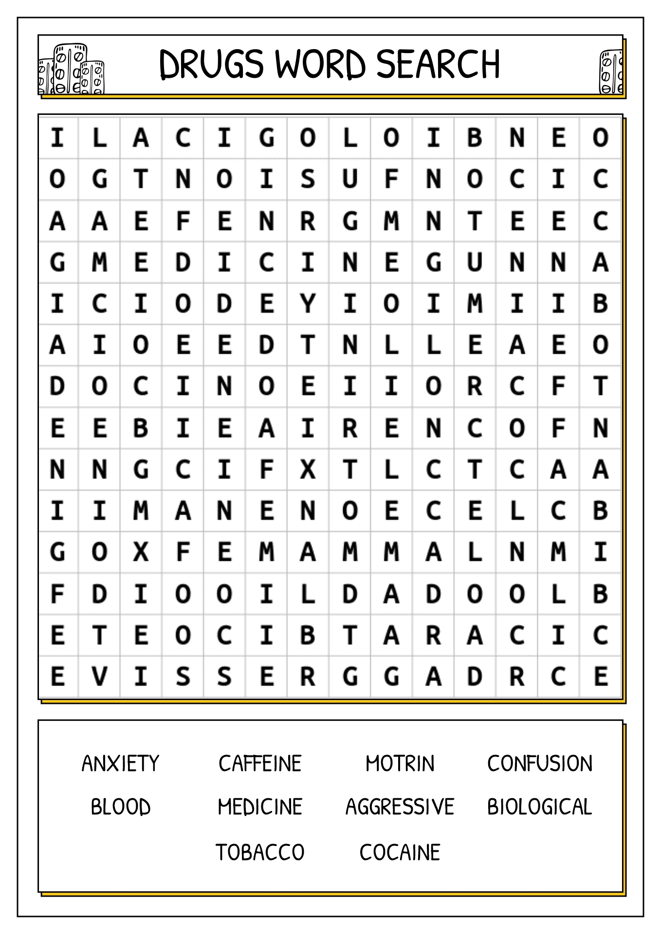 17 Free Printable Drug Worksheets Free PDF At Worksheeto