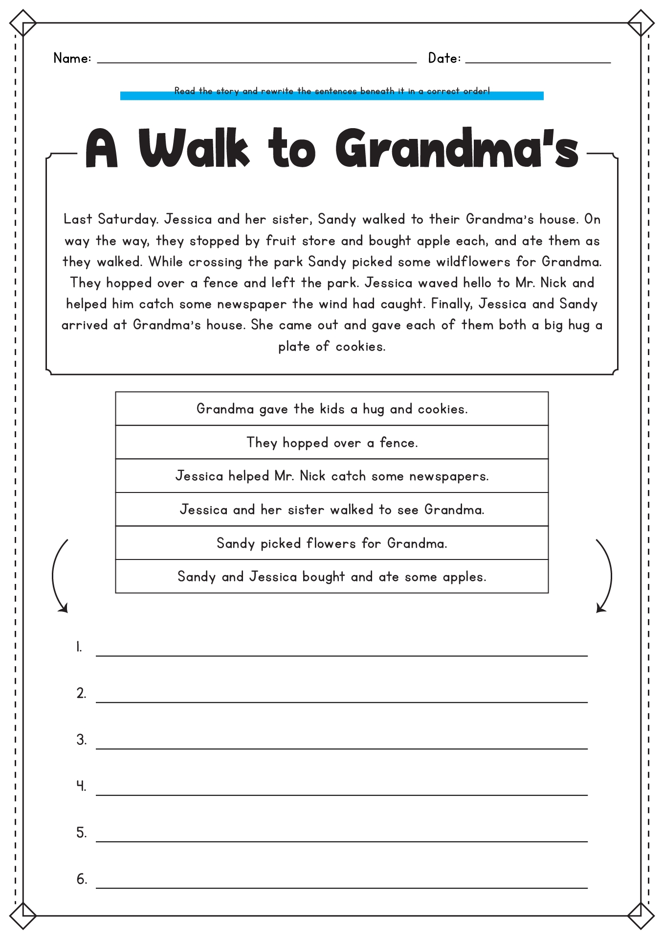 Printable 3rd Grade Sequencing Events Worksheets
