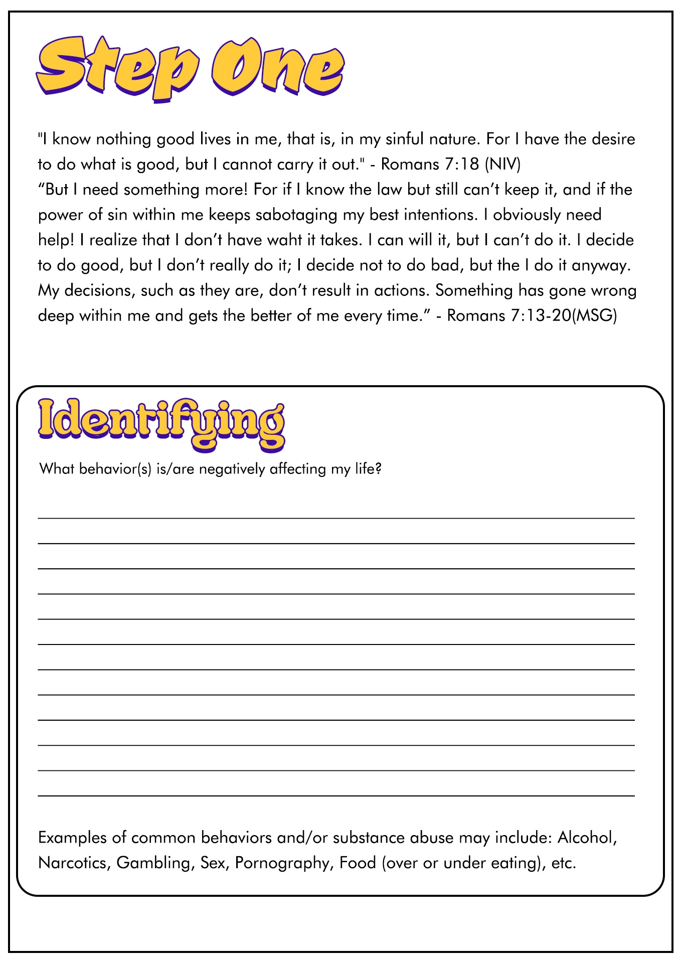 15 12 Step Recovery Worksheets Free PDF At Worksheeto