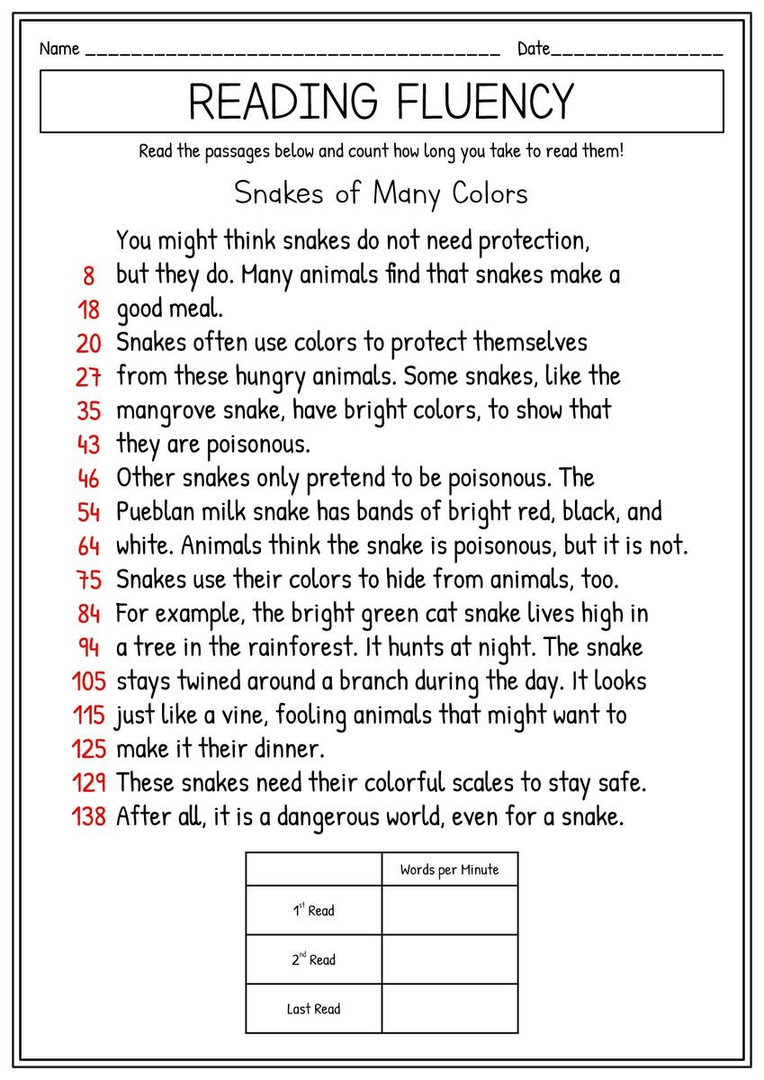 17 Reading Fluency 2nd Grade Worksheets Free PDF At Worksheeto Worksheets Library
