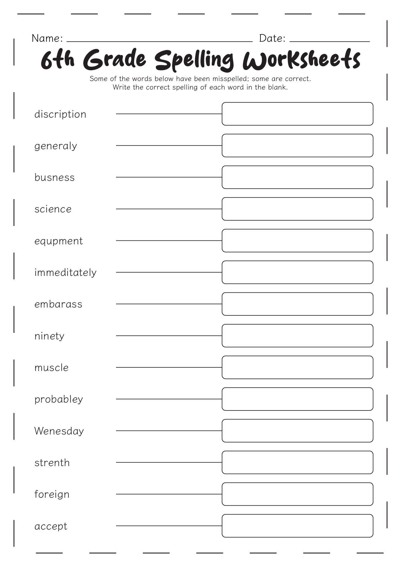 17 Sixth Grade Spelling Words Worksheets Free PDF At Worksheeto 17 Sixth Grade Spelling Words Worksheets Free PDF At Worksheeto