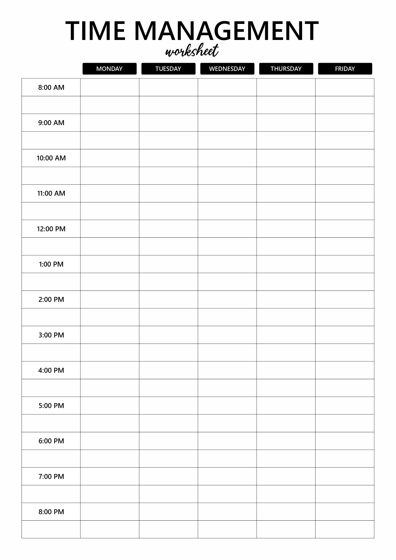 How To Get More Done With Time Management Worksheets