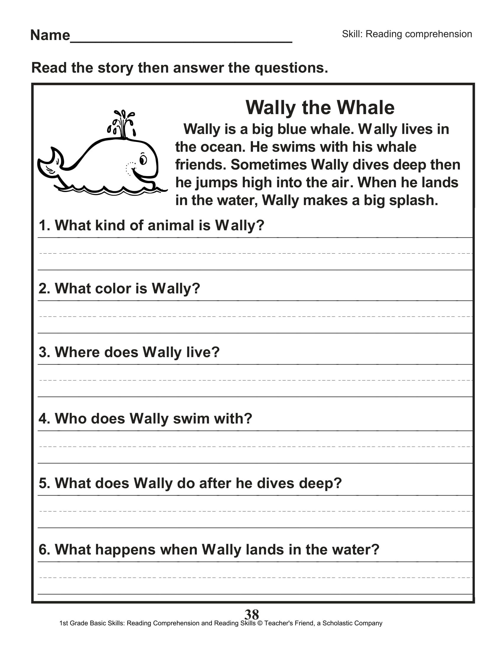 1st Reading Comprehension Worksheets 1st Grade Reading Comprehension Worksheet Printables 1st Grade Reading Reading Comprehension Free