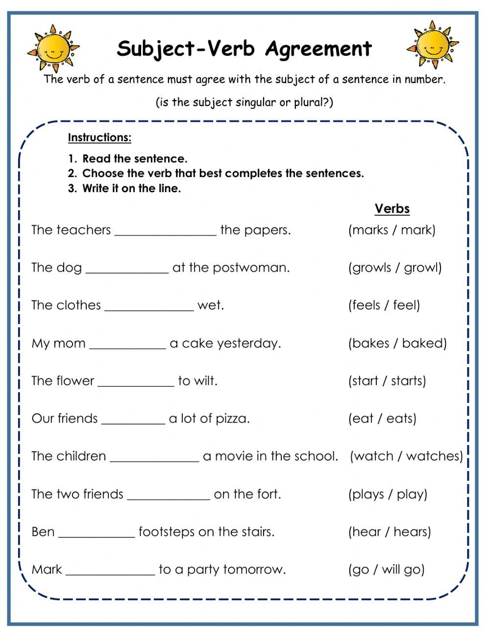27 Subject Verb Agreement Ideas Subject And Verb Subject Verb Agreement Verb