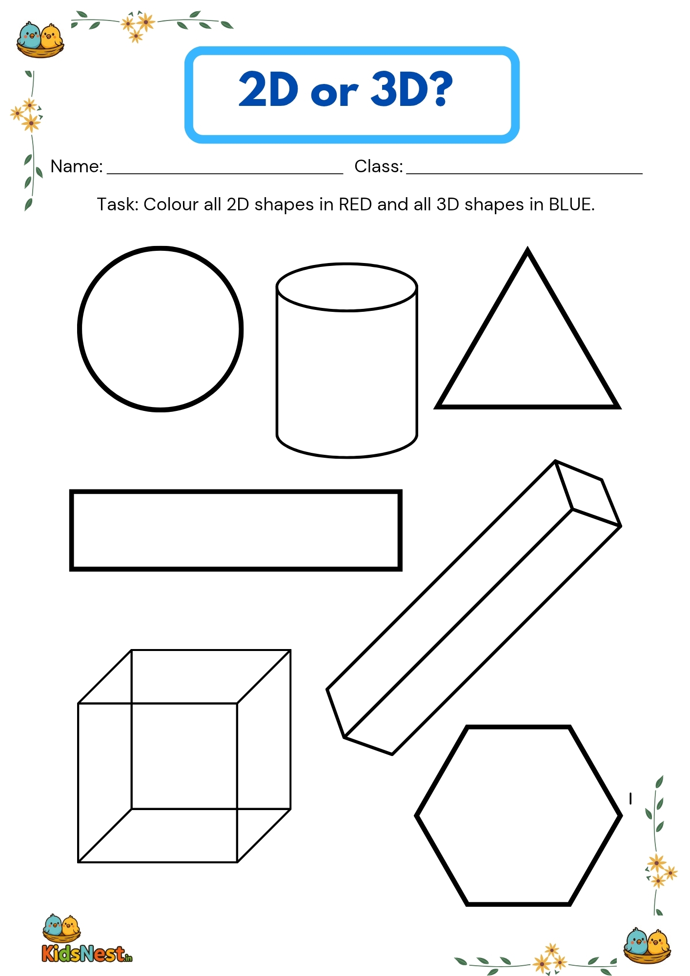 3d Shapes Worksheets