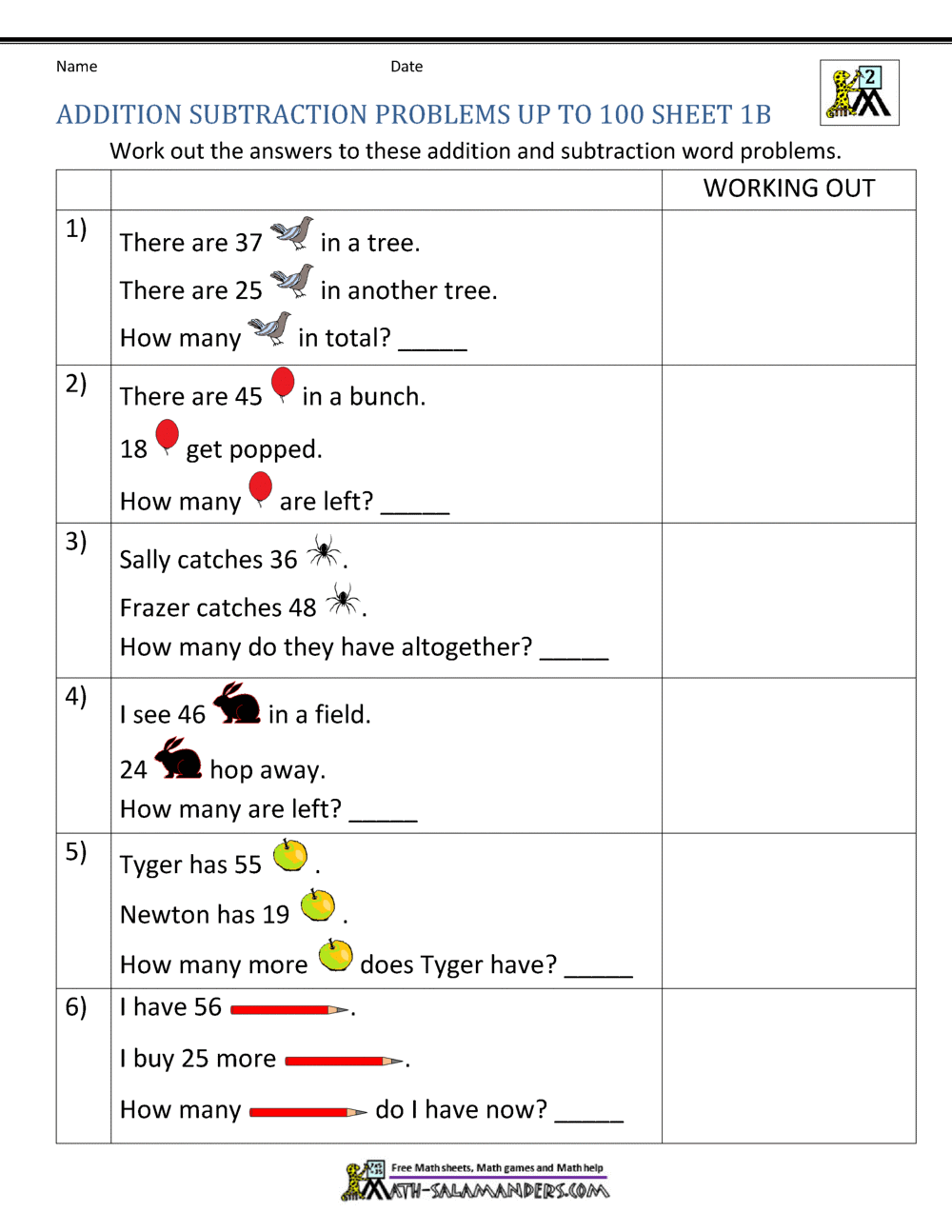 2nd Grade Addition And Subtraction Word Problems 2nd Grade Addition And Subtraction Word Problems