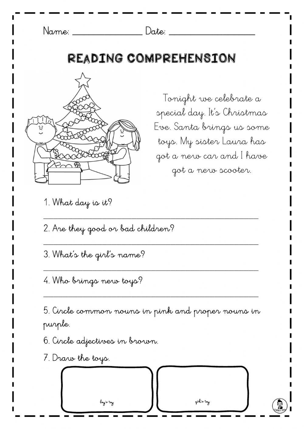 2nd Grade Christmas Reading Comprehension Worksheets Peggy Worksheets