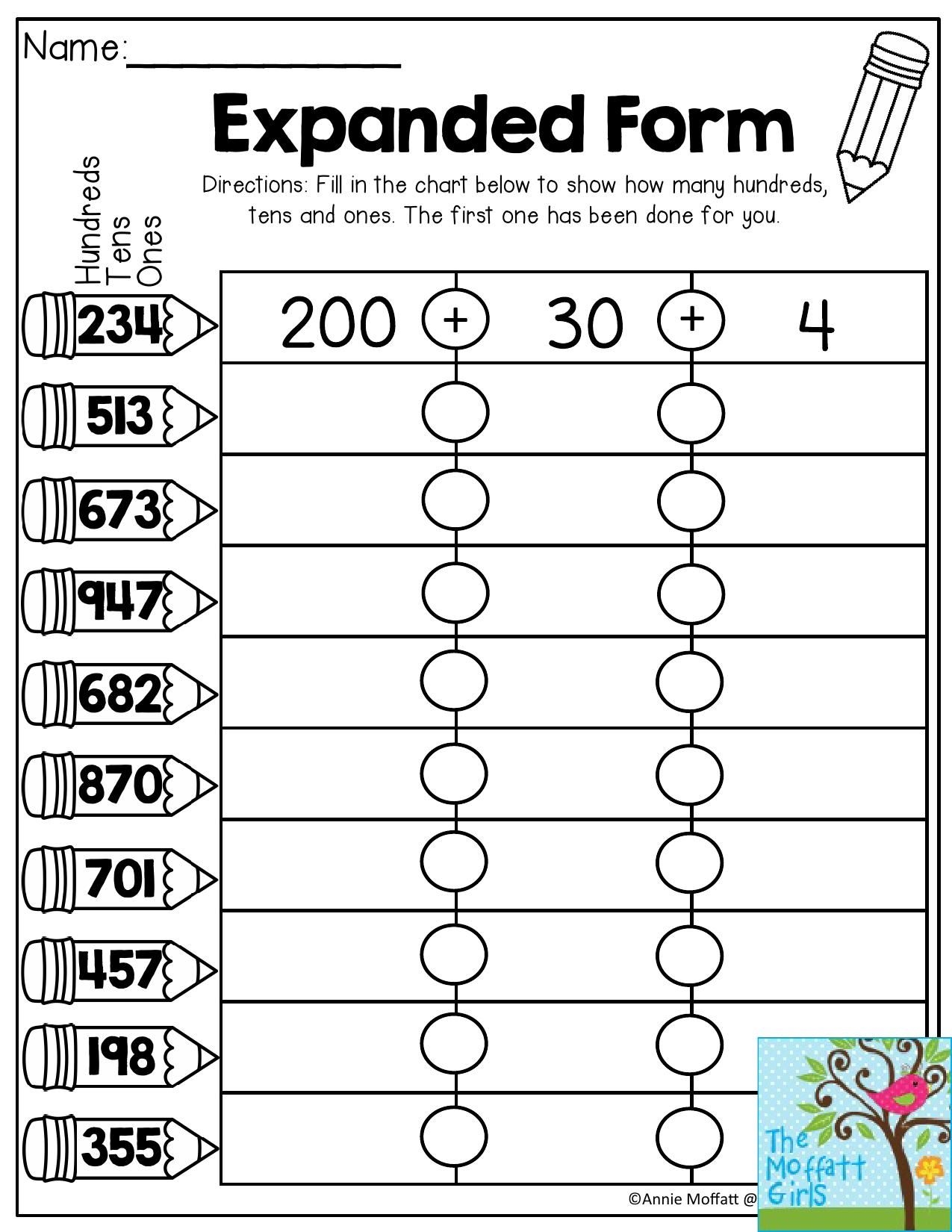2nd Grade Expanded Form Worksheets Free Printable Math Practice