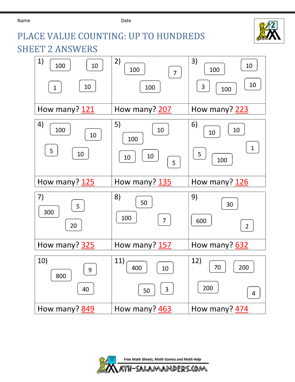 2nd Grade Place Value Worksheets 2nd Grade Place Value Worksheets