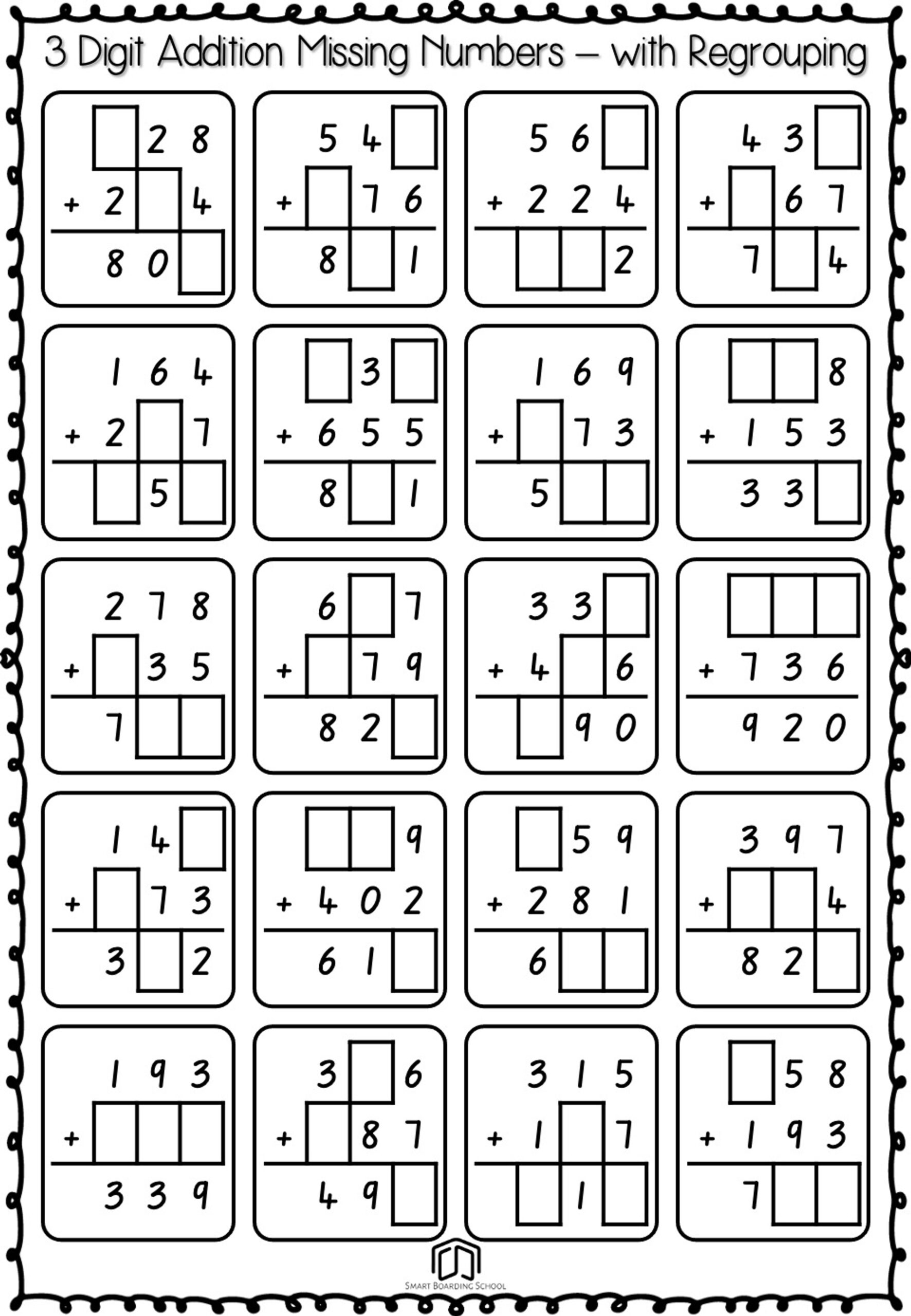 3 Digit Addition With Regrouping