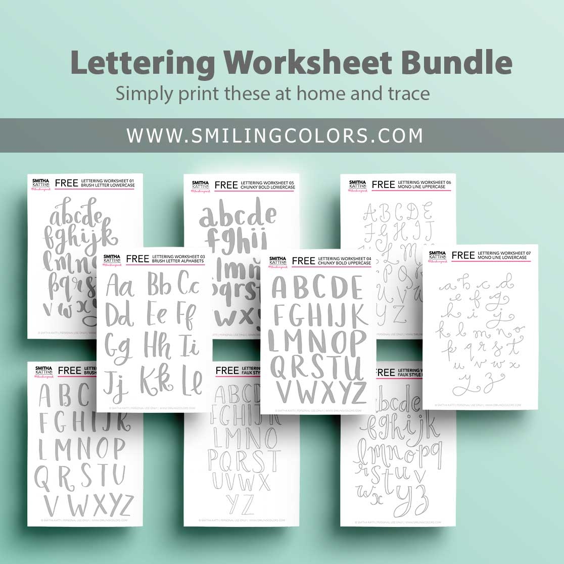 Hand Lettering Alphabet Worksheets For Beginners