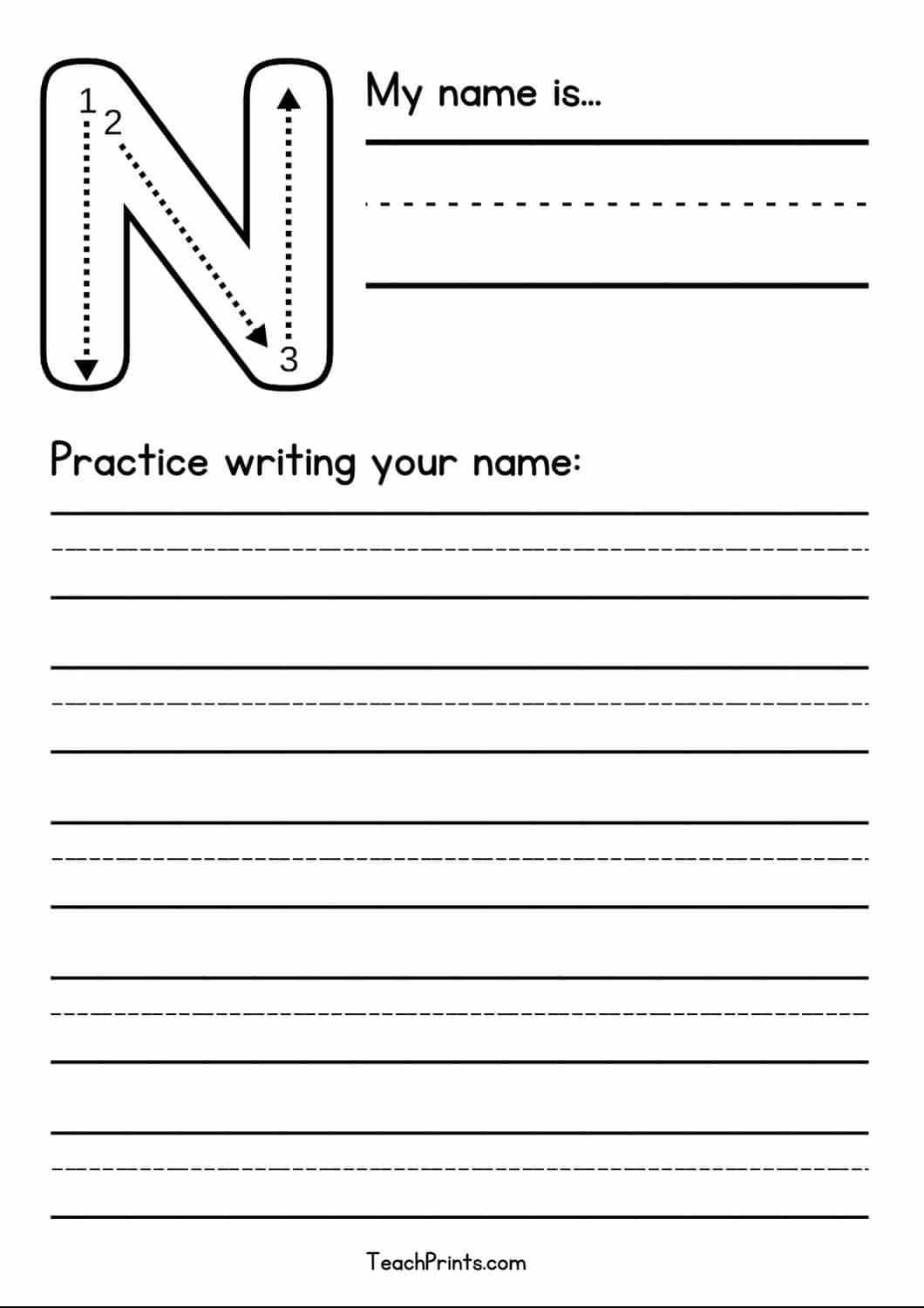 32 Free Blank Name Tracing Worksheets Teach Prints