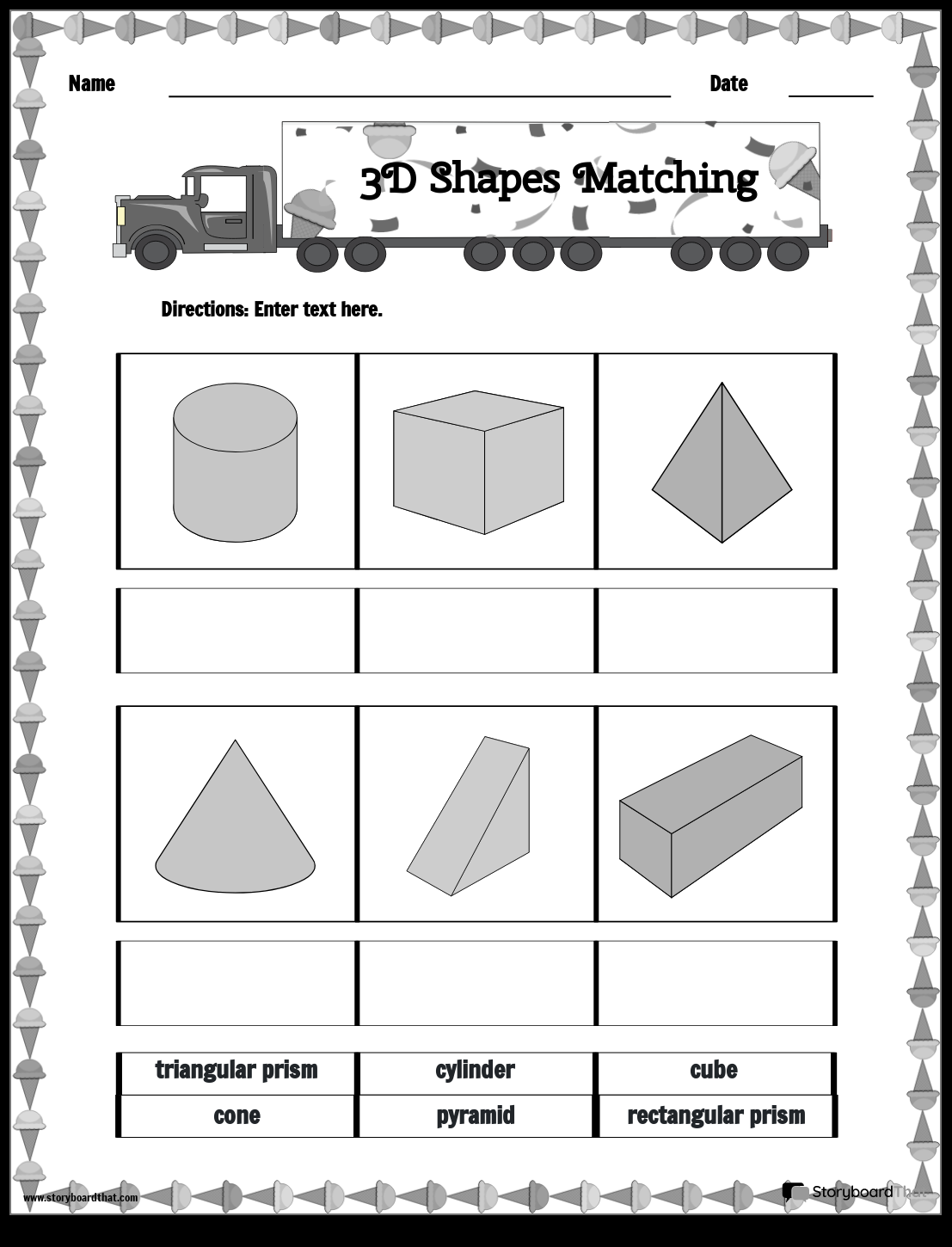 3D Shapes Worksheets Free Printable From Storyboard That