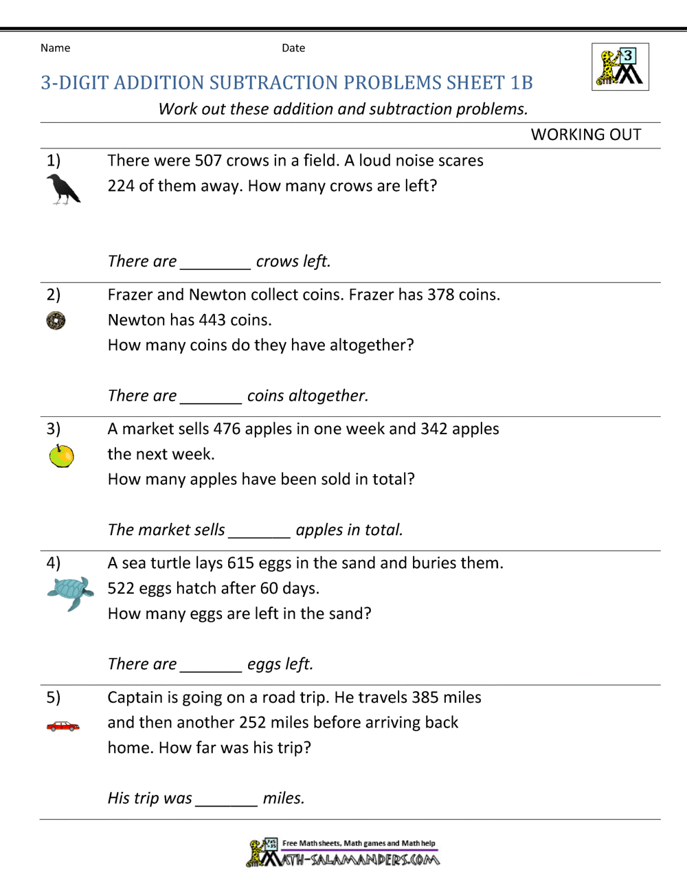 Math Word Problems For Kids