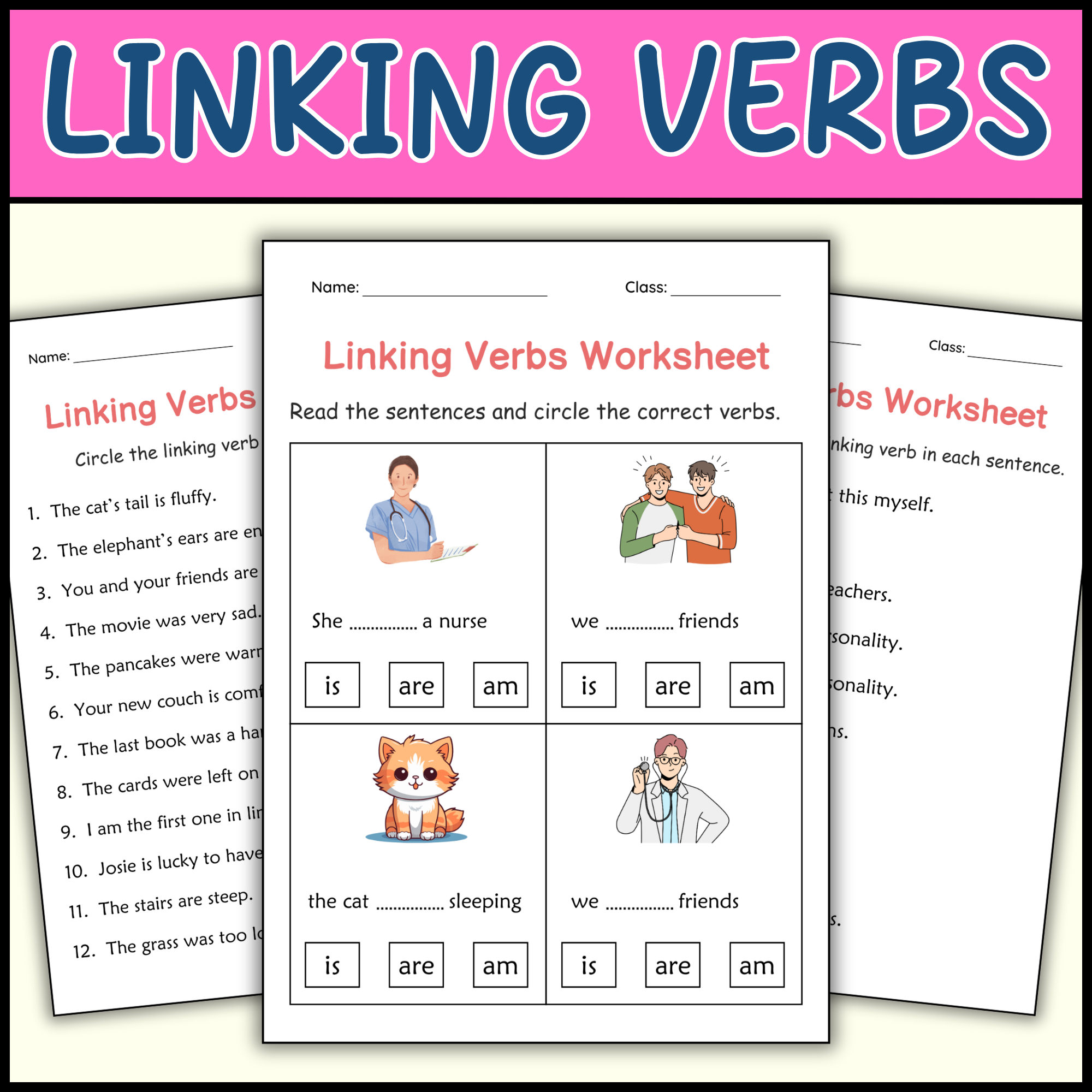 3rd Grade Linking Verb Grammar Worksheets Linking Verb Activities Made By Teachers