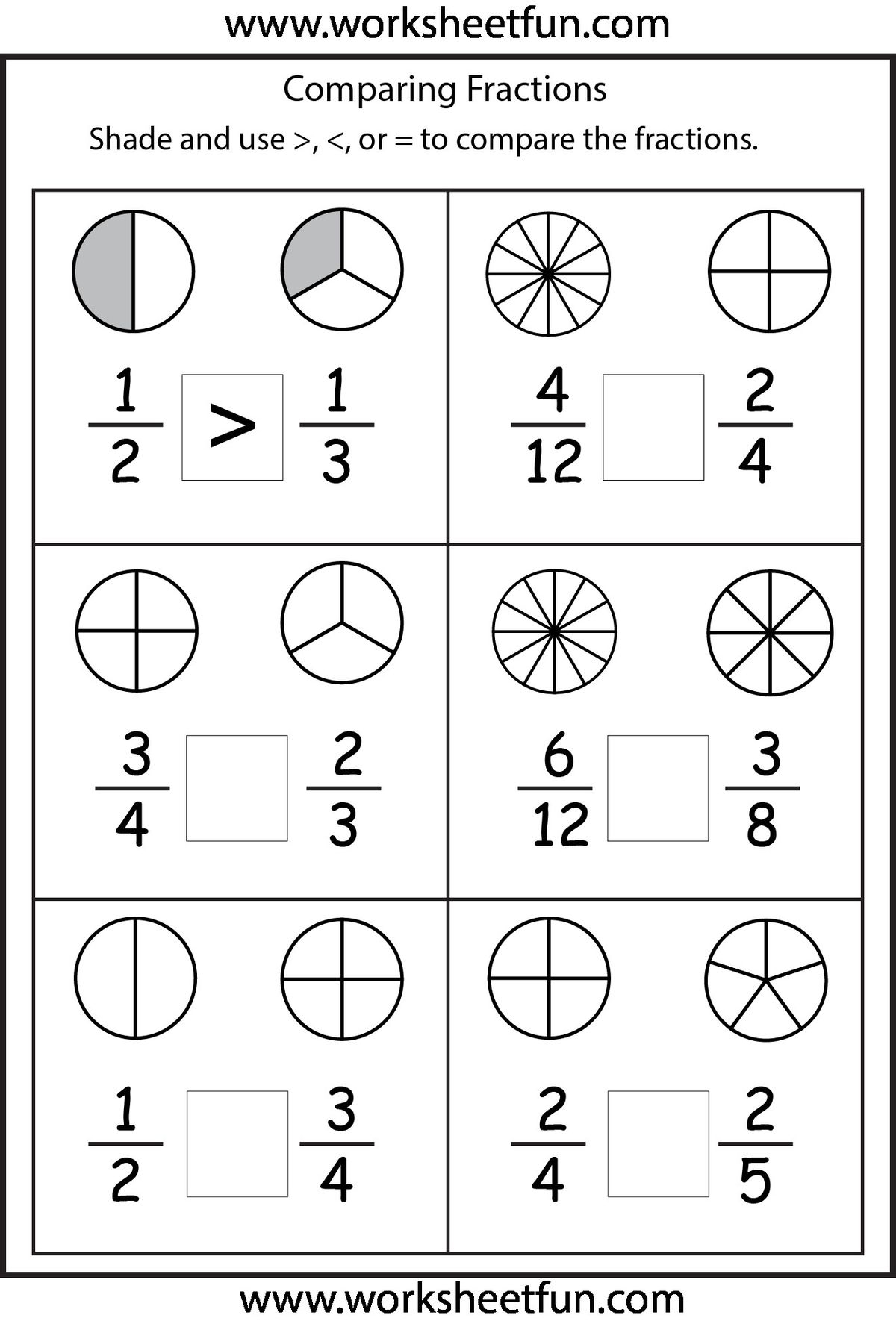 4 Free Math Worksheets Third Grade 3 Fractions And Decimals Identify Fractions Write 990d1f09