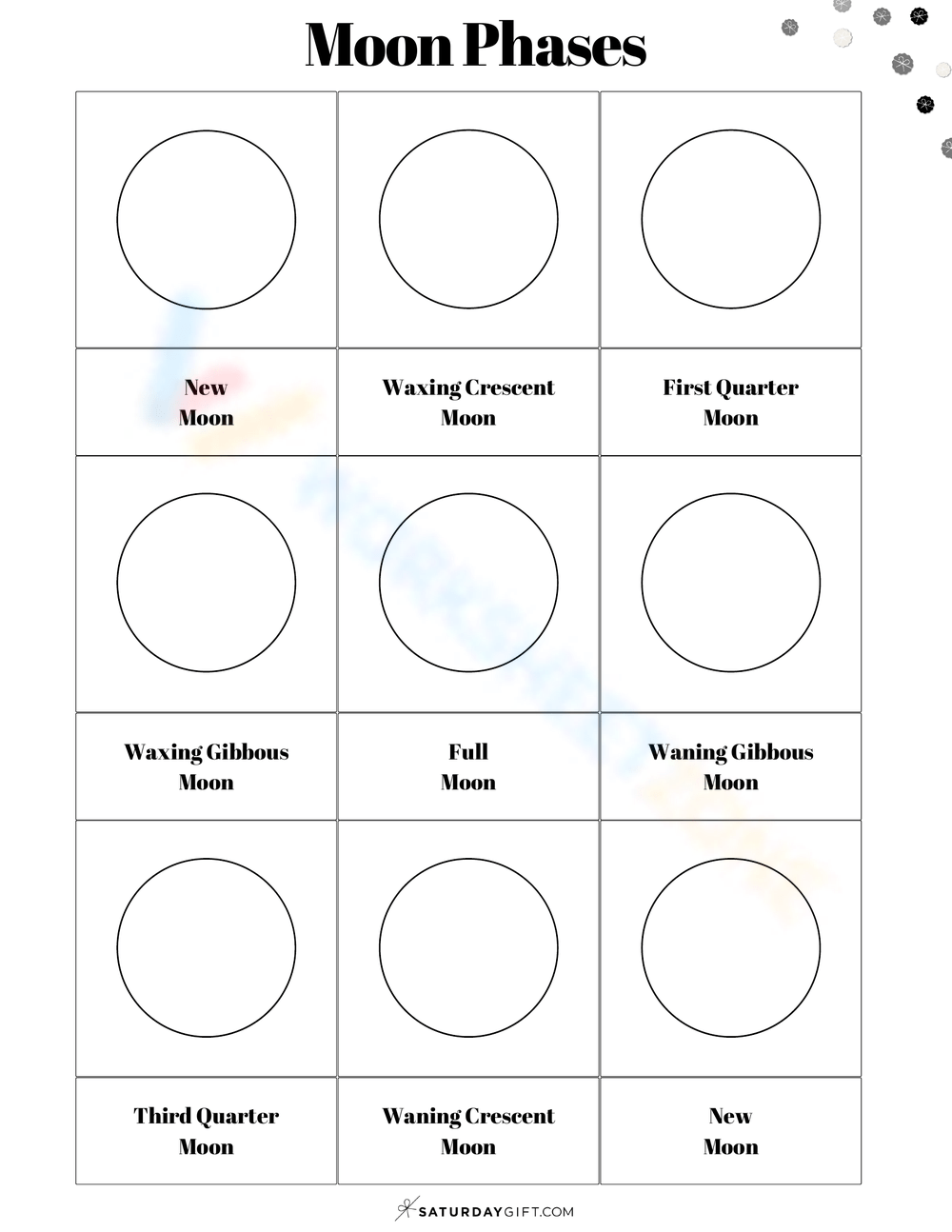 4th Grade Easter Phases Of The Moon Worksheets Printable