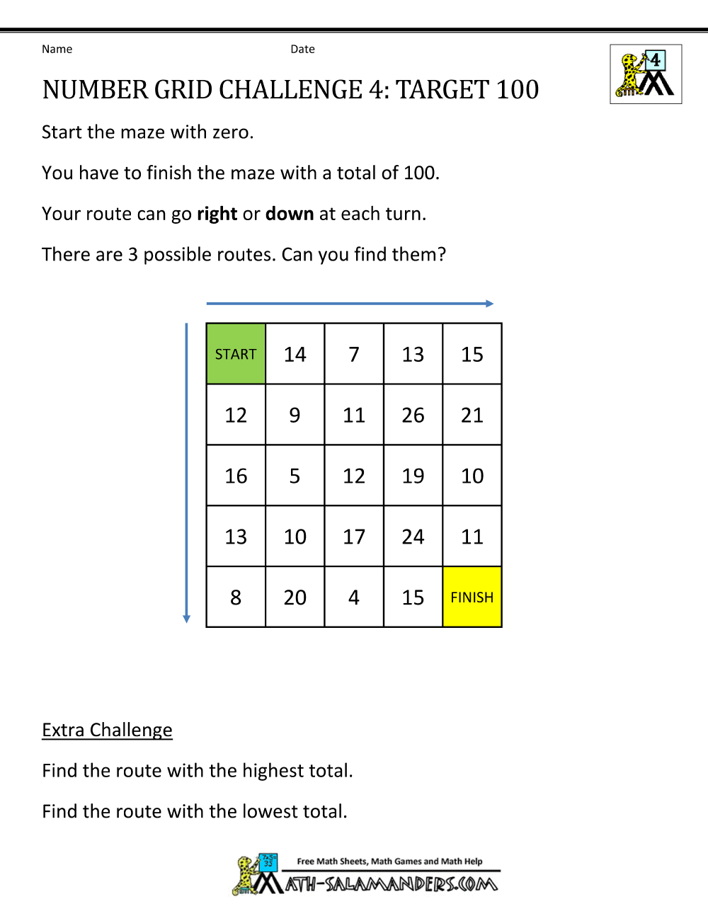 4th Grade Math Puzzles