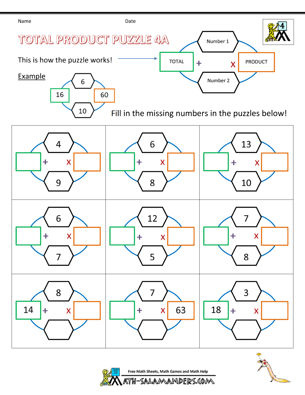 4th Grade Math Puzzles