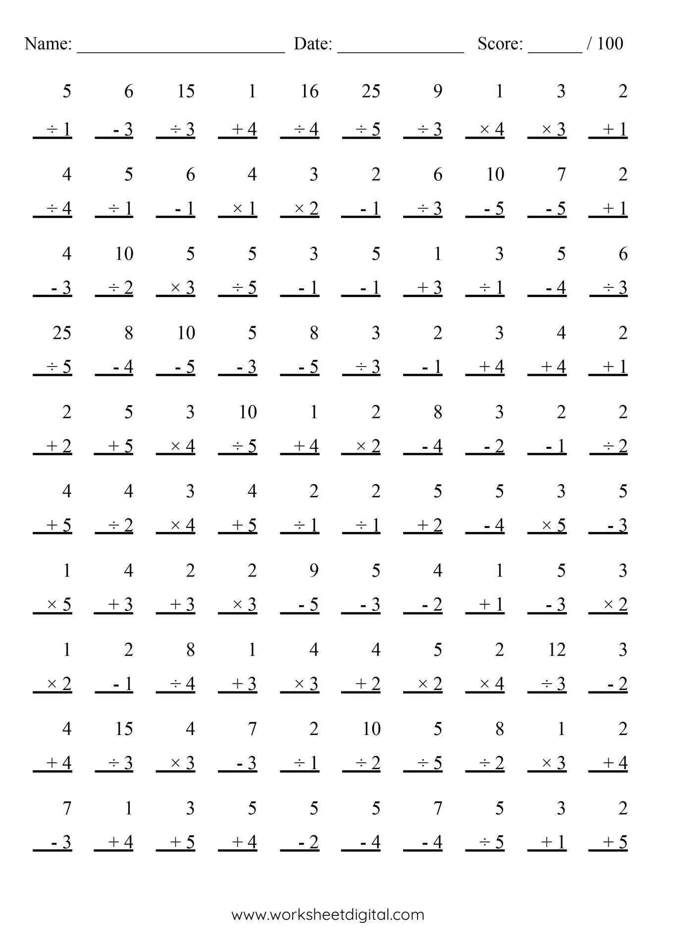 4th Grade Math Worksheets Improve Math Skills