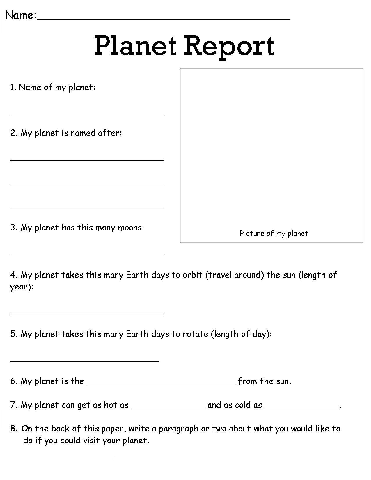 Space Science Worksheets For Kids 3rd 4th Grade With Answer Key Made By Teachers