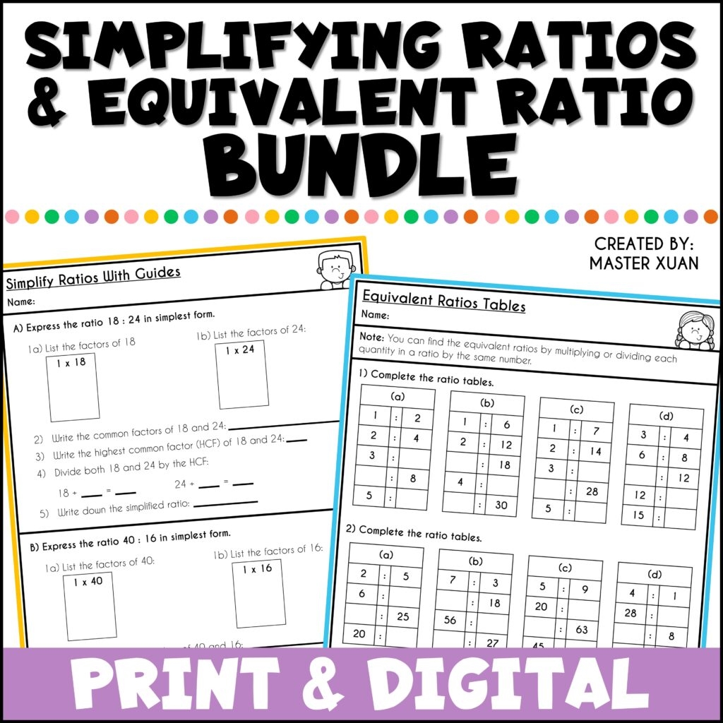 5 Ratios And Percentages Worksheets You Need To Engage Math Students Master Xuan