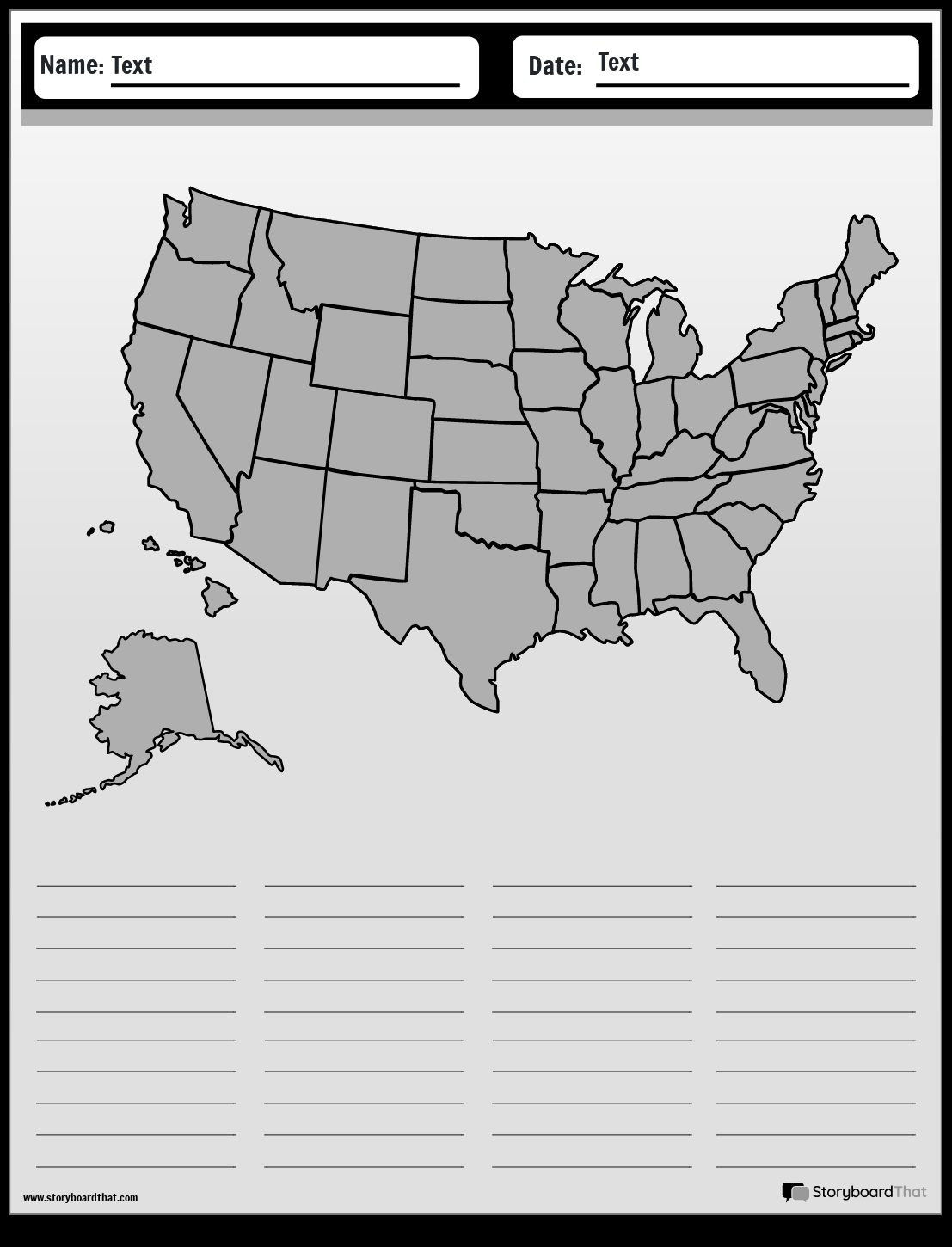50 States Worksheets Create Print With Storyboard That