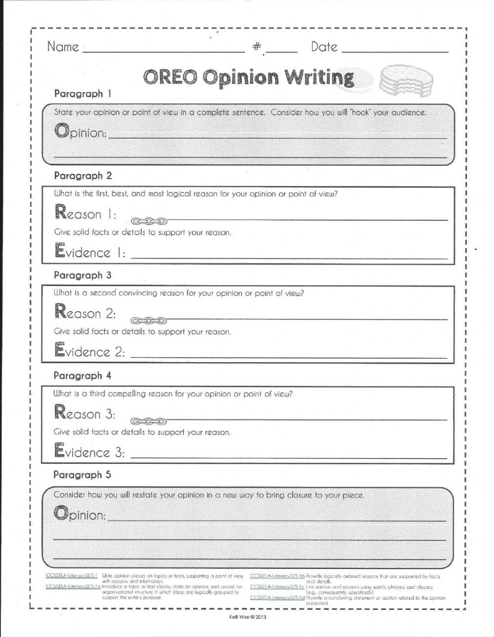 5th Grade Opinion Writing Organizer Online Exercise For Live Worksheets Library