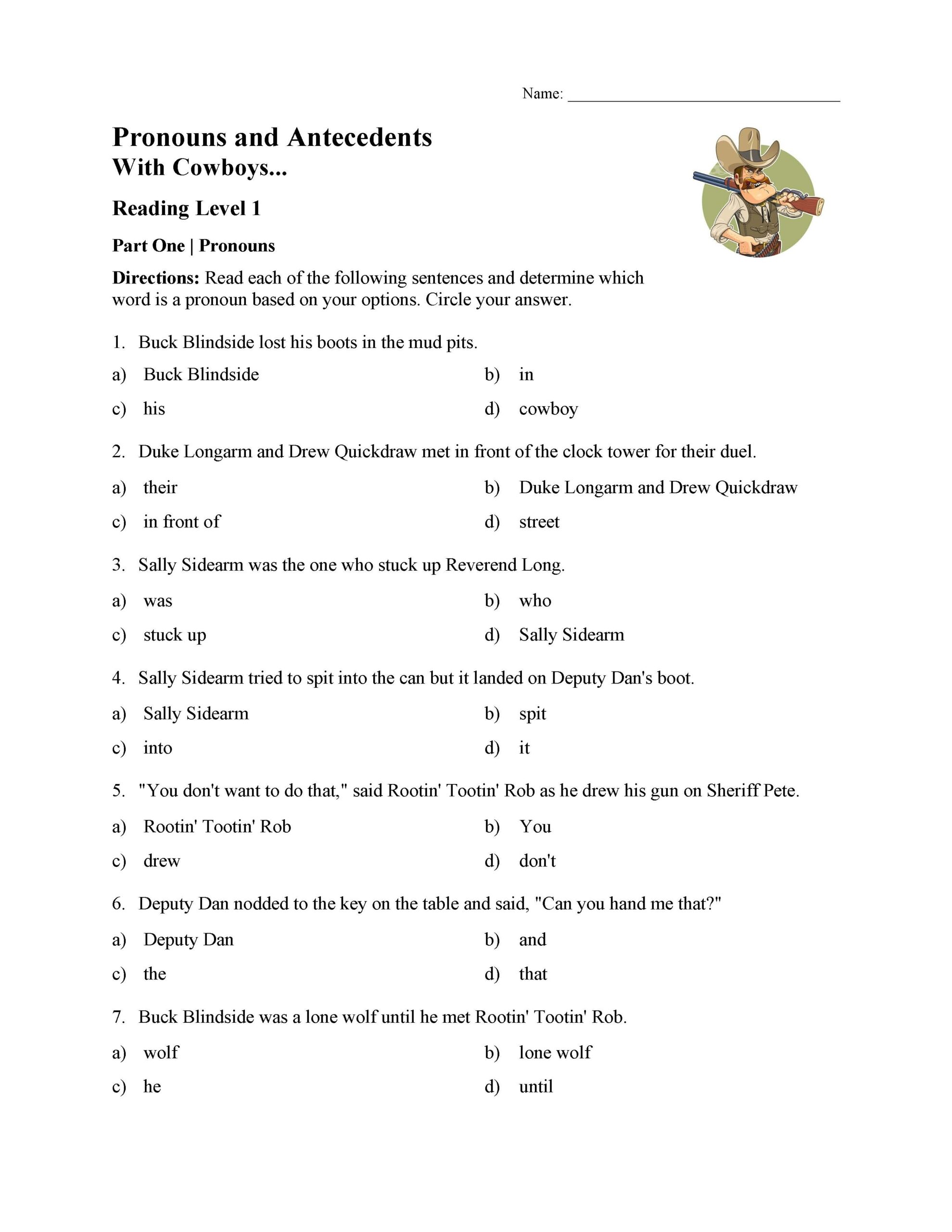 5th Grade Pronouns And Antecedents Worksheets Printable