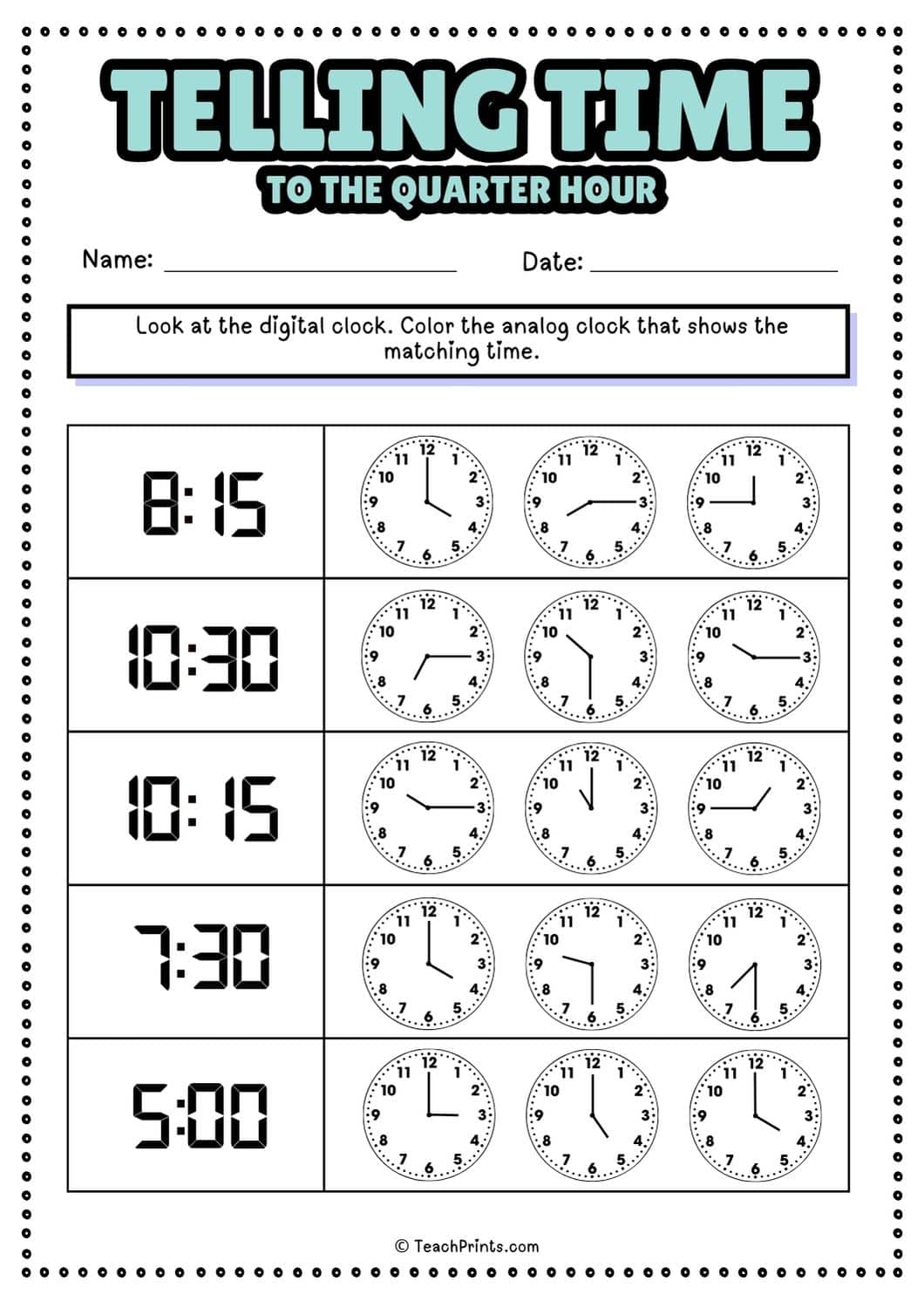 60 Free Telling Time Worksheets Teach Prints 3rd Grade Telling Time Worksheets K12 Math Worksheets