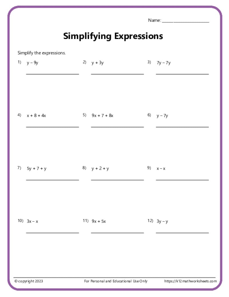 6th Grade Order Of Operations Worksheets Worksheets Library