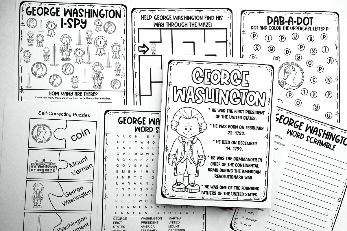 Free Printable George Washington Activity Pack 5 Fascinating Facts