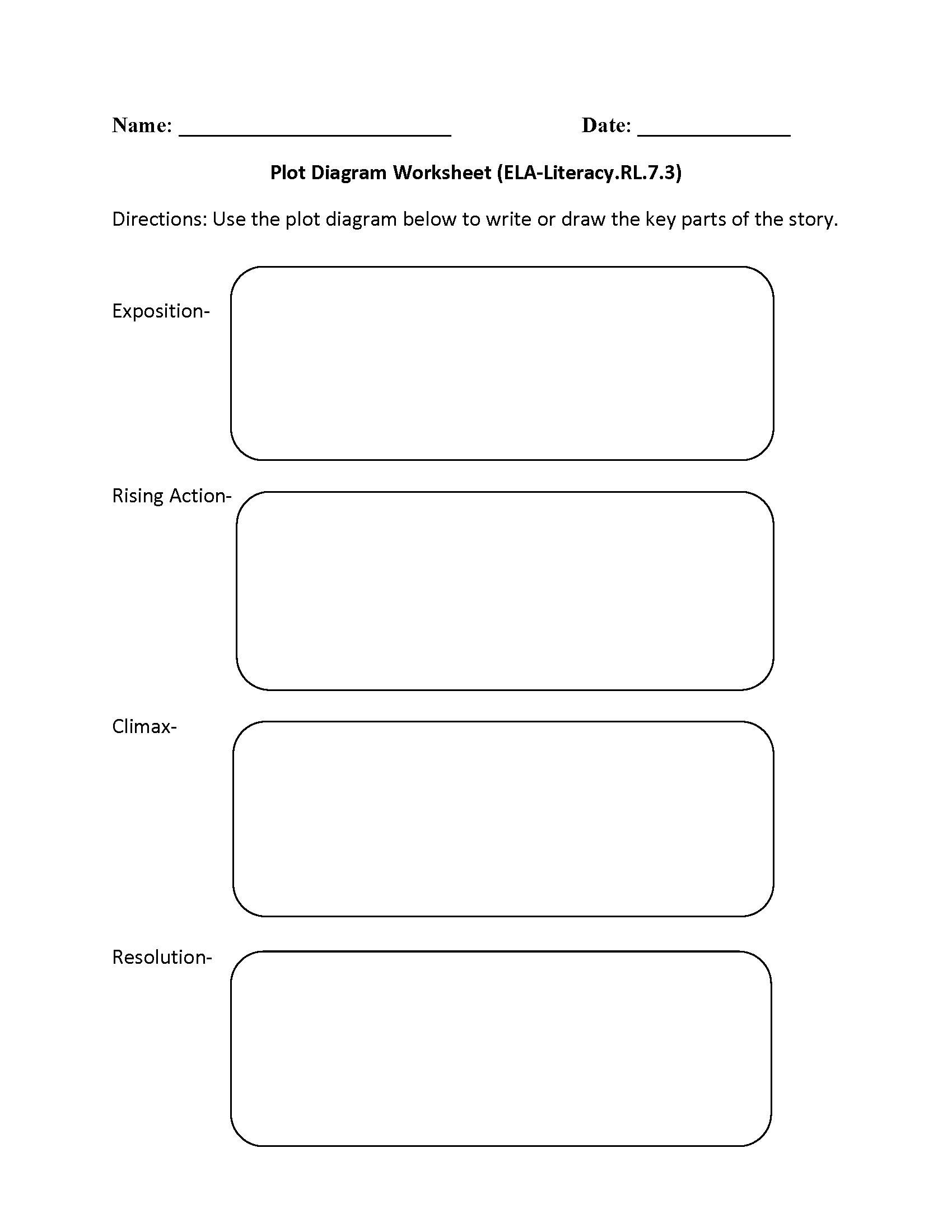 7th Grade Common Core Reading Literature Worksheets