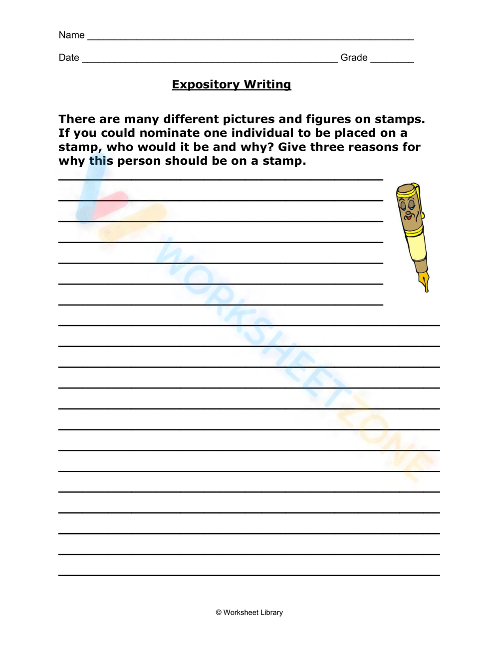 7th Grade Expository Writing Worksheets Printable