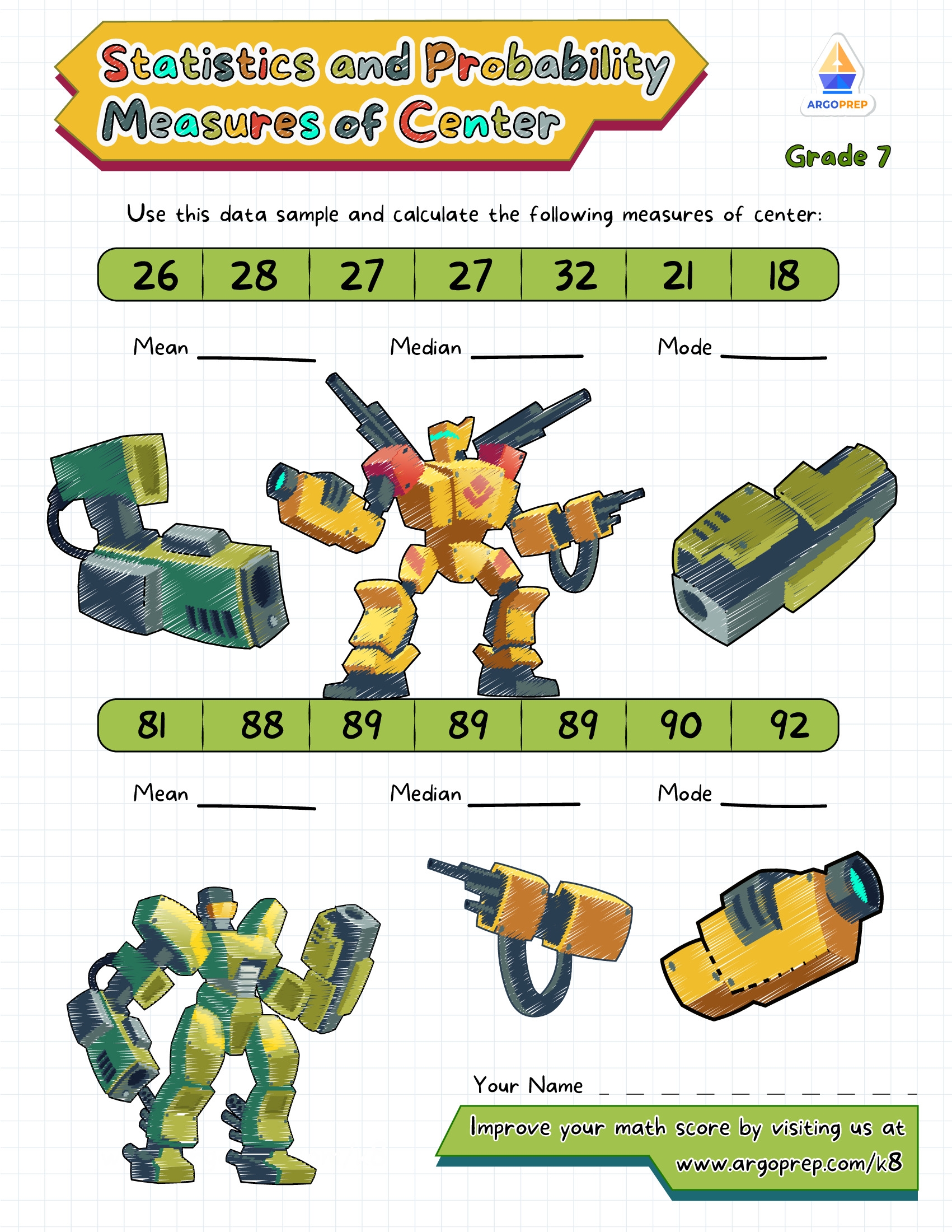 7th Grade Mathematical Expressions Statistics Amp Probability Worksheets For Free ArgoPrep