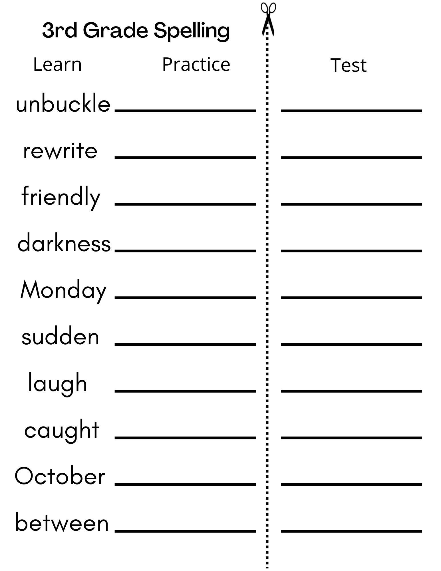 Grade 3 Spelling Words Worksheets Games4esl