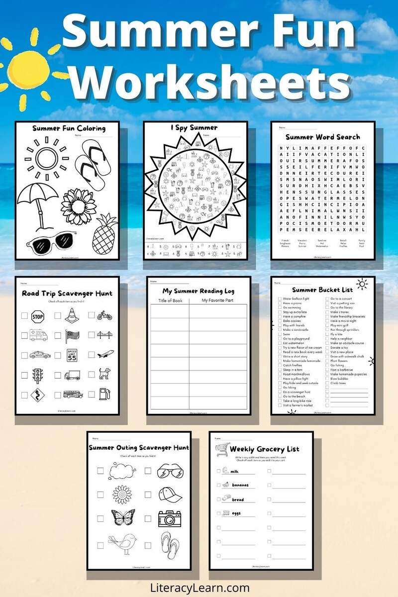 8 Summer Fun Worksheets For Preschool Through Second Grade Free Printables Literacy Learn 8 Summer Fun Worksheets For Preschool Through Second Grade Free Printables Literacy Learn
