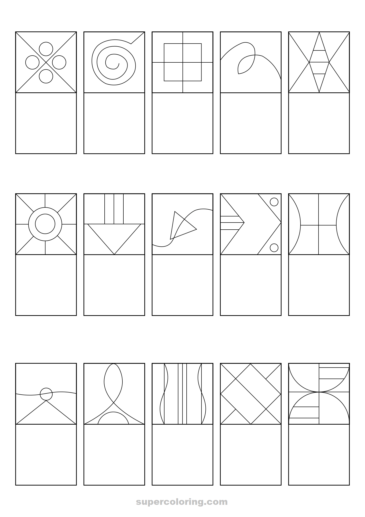Abstract Patterns Echo Drawing Free Printable Worksheets