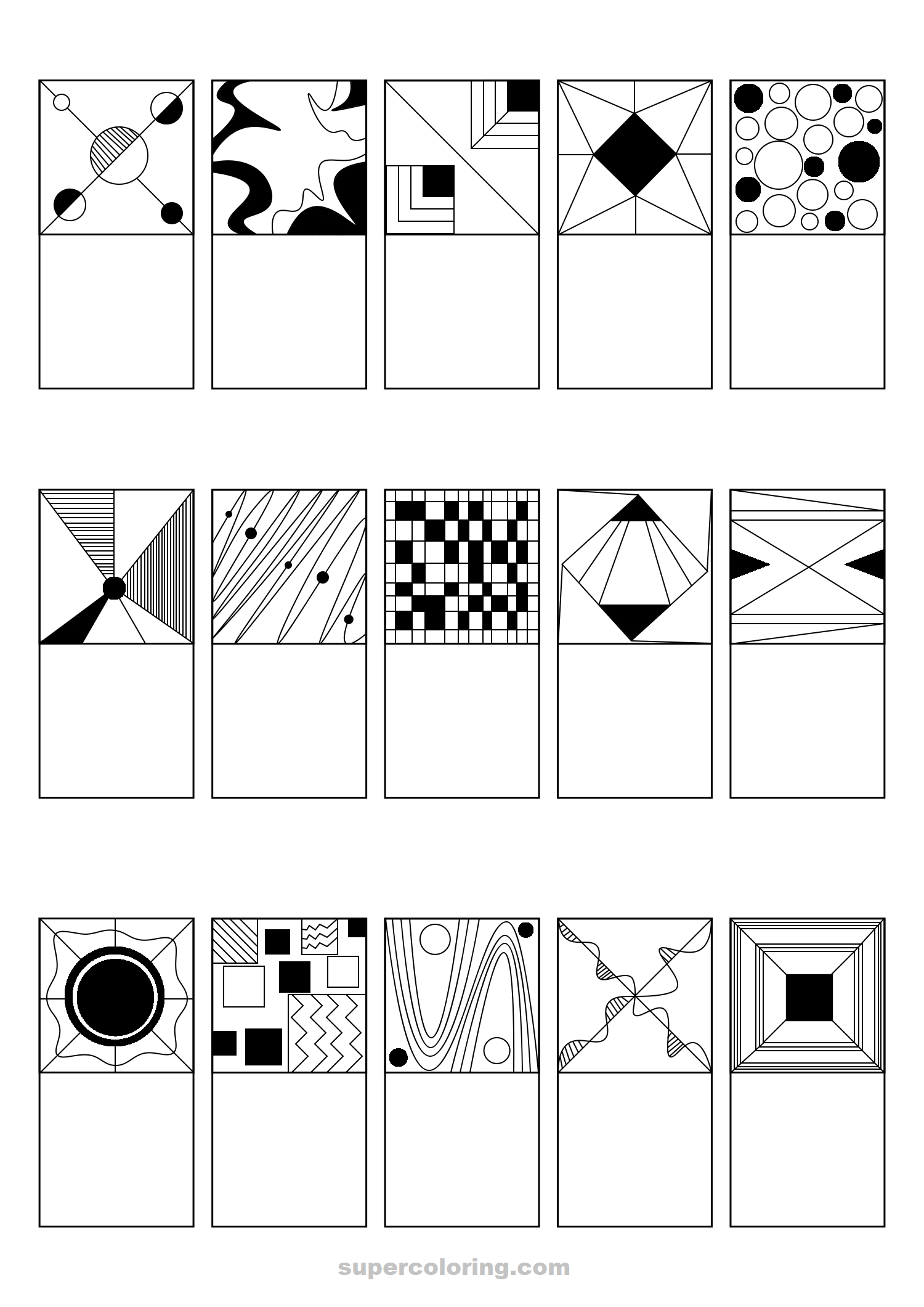 Abstract Patterns Echo Drawing Worksheet Free Printable Worksheets