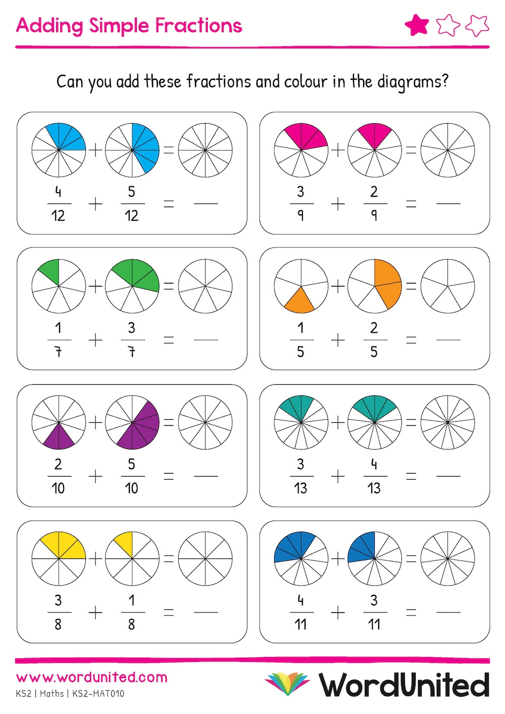 Adding And Subtracting Fractions Worksheets